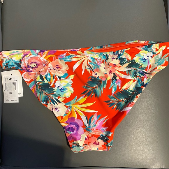 GIBSON LATIMER red floral bikini bottoms sz XL - Picture 3 of 4